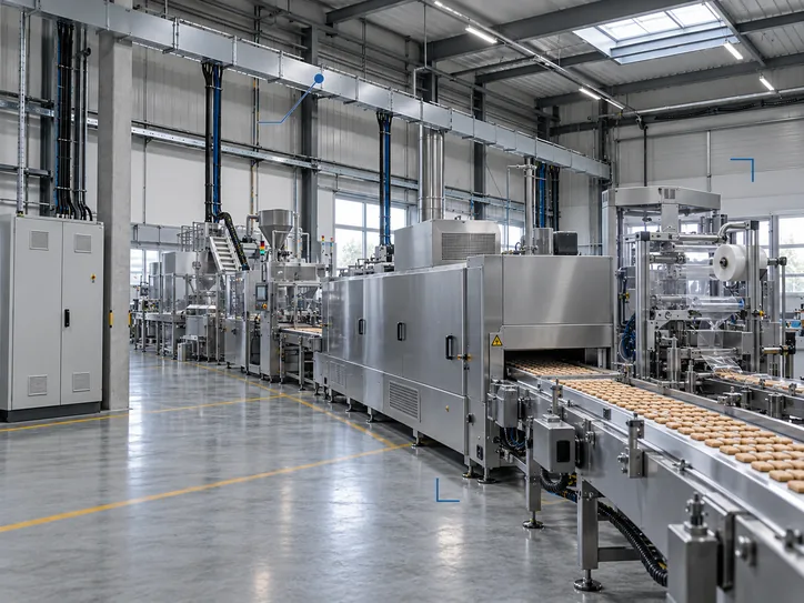 Illustration: a production hall with a new machine line