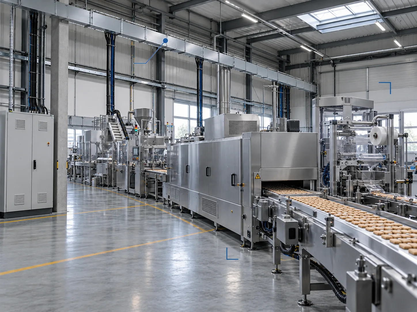 Illustration: a production hall with a new machine line