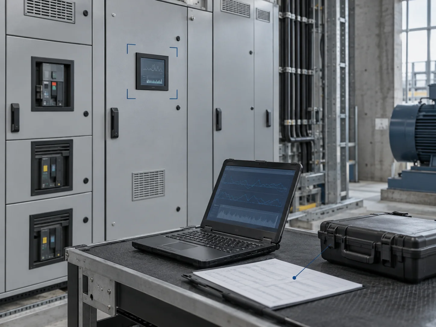Illustration: measurements at the switchboard during equipment start-up